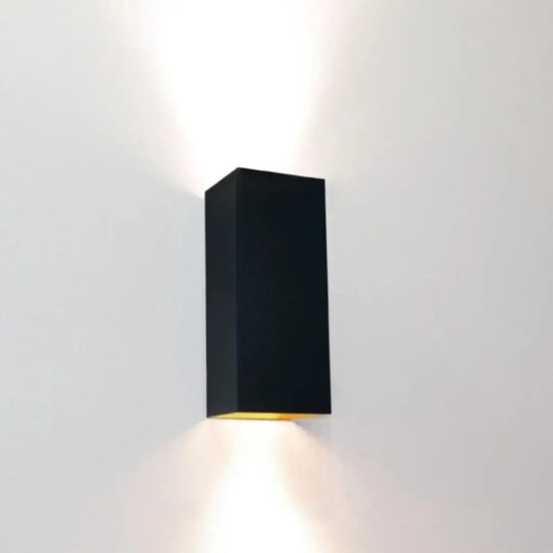 Artdelight Wandlamp Dante 2 GU10 - 2x35W - Zwart & Goud