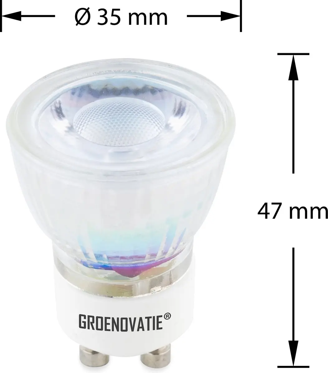 Groenovatie GU10 LED Spot COB 1W Warm Wit - 35mm - afbeelding 3 van 4