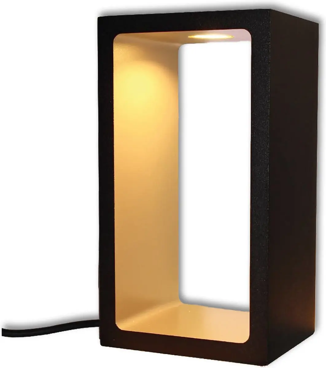 Artdelight Tafellamp Corridor H 18cm B 10cm - Zwart-goud