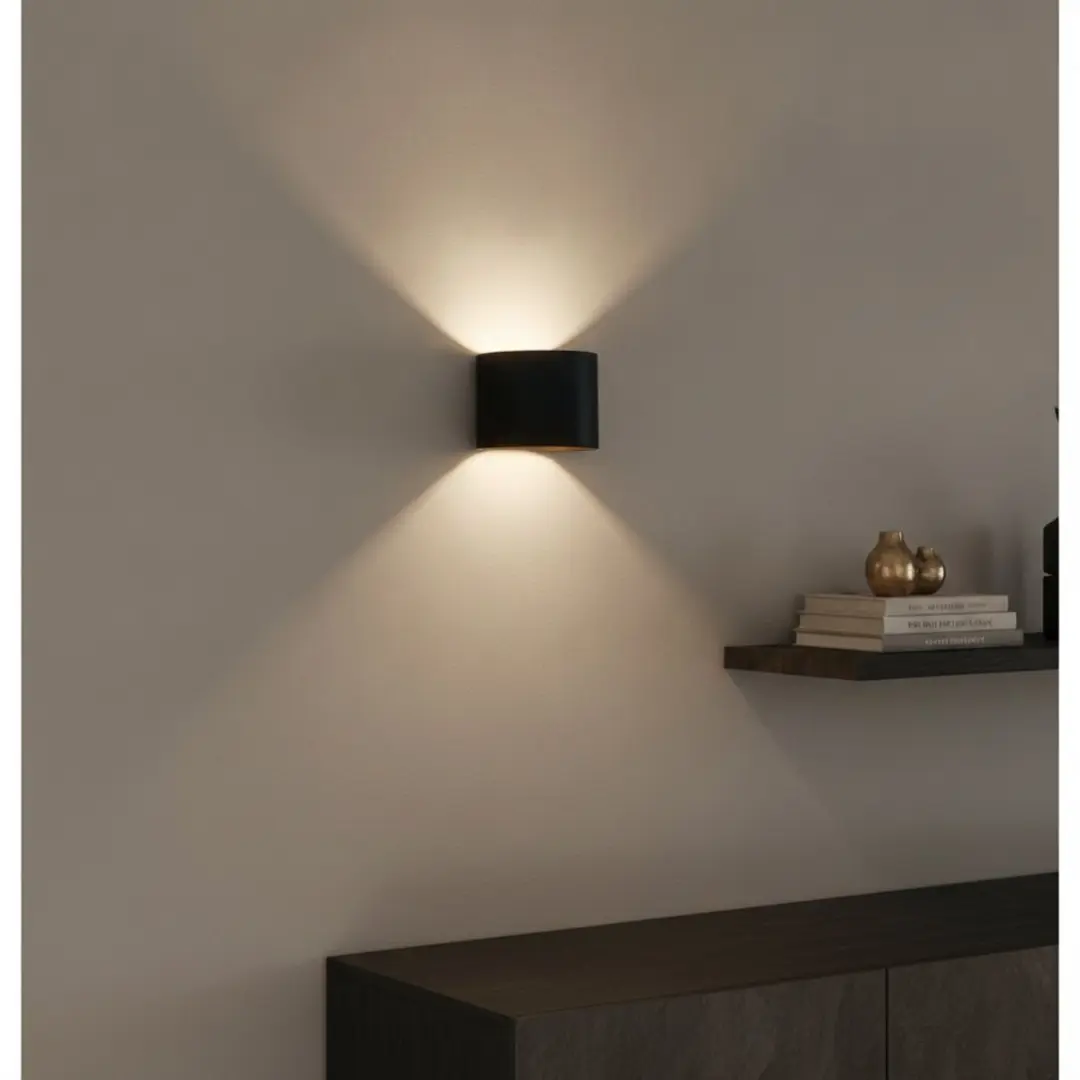 Artdelight Wandlamp Gyro B 13cm - Zwart/Goud