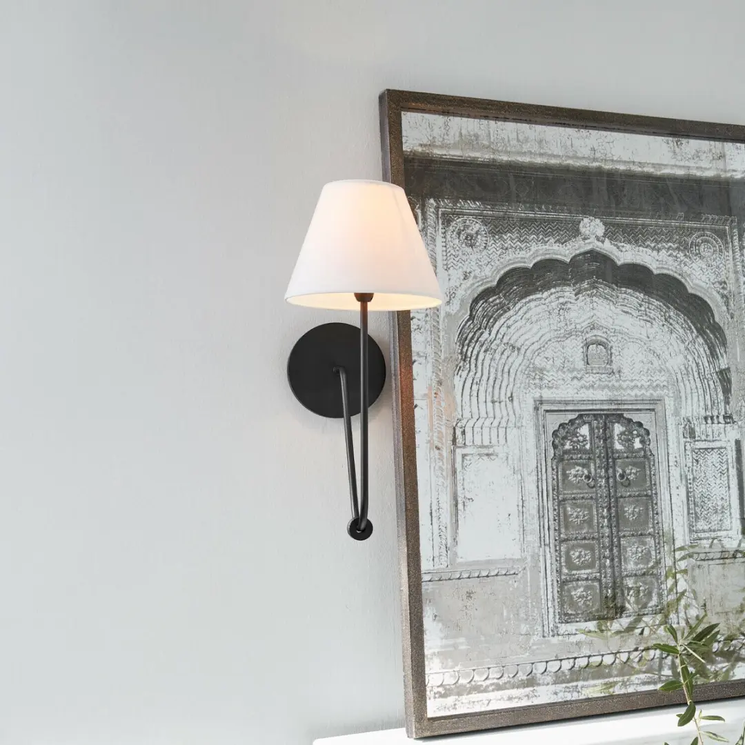 Loberon Wandlamp Lustre - 25W - Zwart/Wit - afbeelding 2 van 4