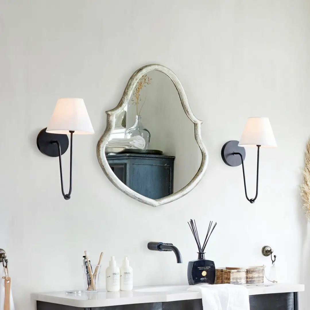 Loberon Wandlamp Lustre - 25W - Zwart/Wit - afbeelding 3 van 4