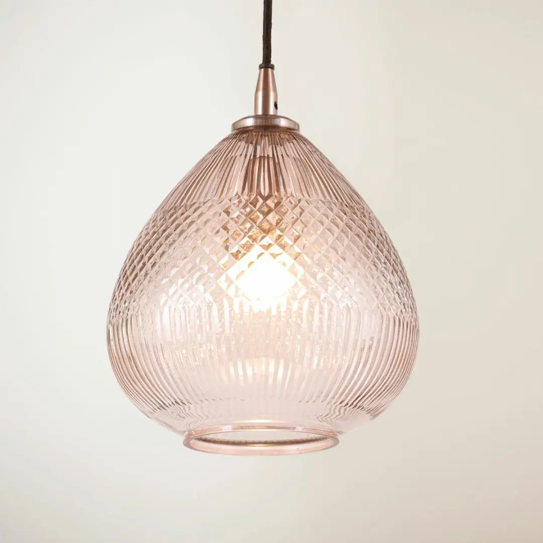Loberon Hanglamp Drélinette - 40W - Ø20cm - Roos - afbeelding 5 van 6