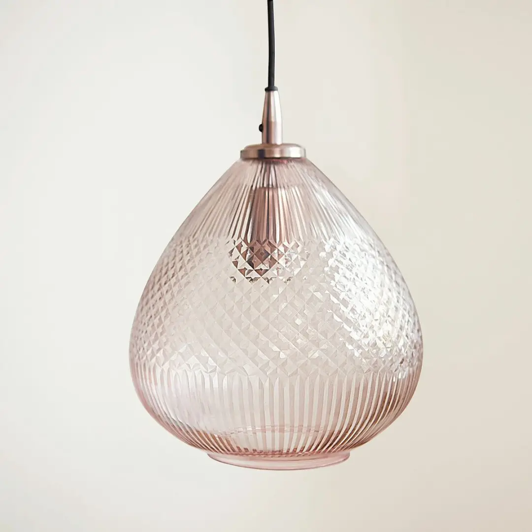 Loberon Hanglamp Drélinette - 40W - Ø20cm - Roos - afbeelding 4 van 6