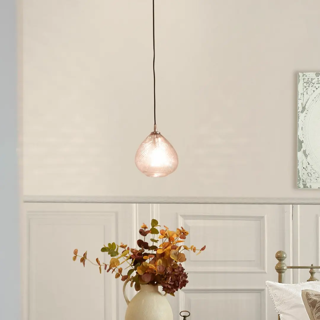Loberon Hanglamp Drélinette - 40W - Ø20cm - Roos - afbeelding 6 van 6