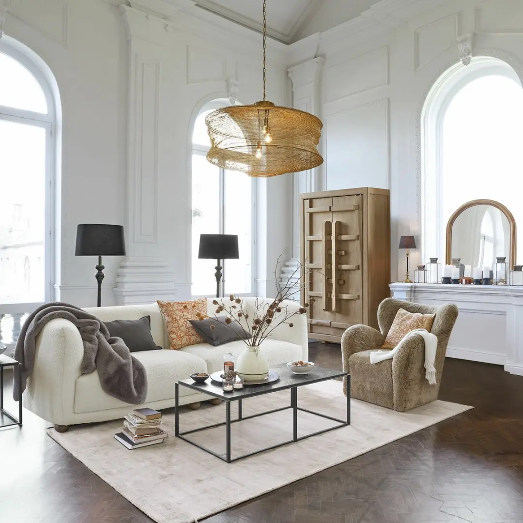 Loberon Hanglamp Valerique - 40W - Ø91.5cm - Goud - afbeelding 3 van 6