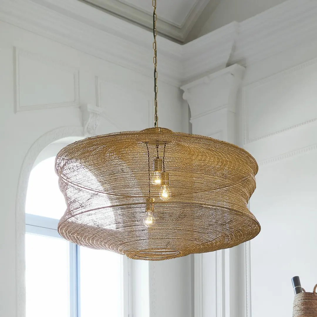 Loberon Hanglamp Valerique - 40W - Ø91.5cm - Goud - afbeelding 5 van 6