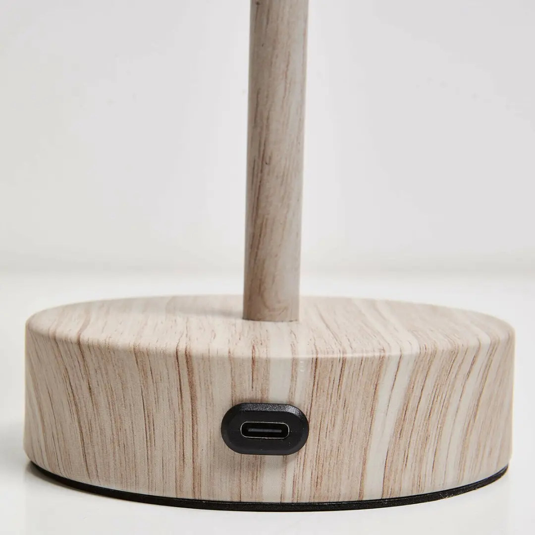 Loberon Sylvainie Oplaadbare Tafellamp - 25W - Ø11cm - Crème - afbeelding 5 van 6