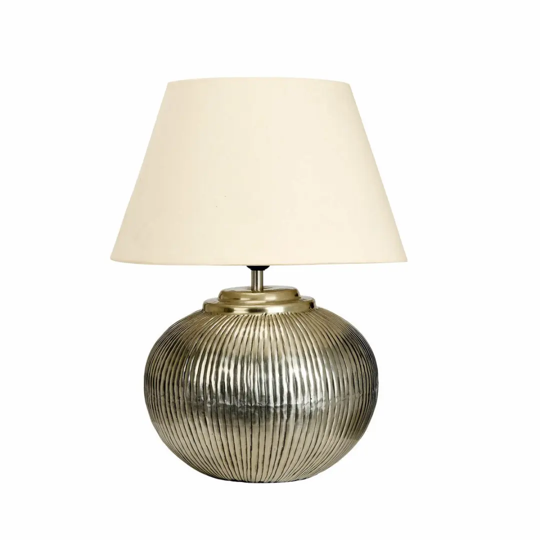 Loberon Rosélune Tafellamp - Ø40cm - Antiekzilver/Crème - afbeelding 6 van 6