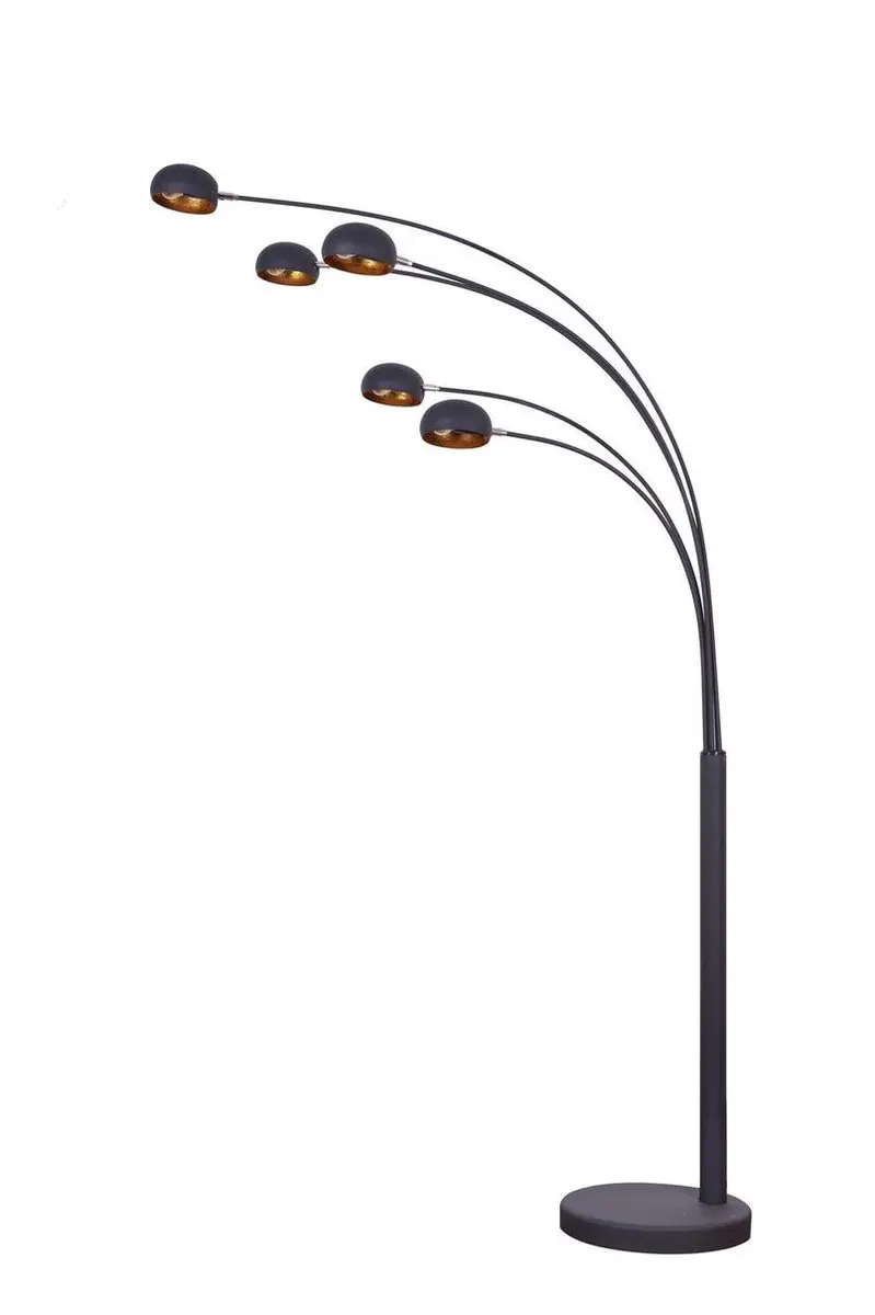 Groenovatie Cannes Industrieel Design Vloerlamp - 5-Lichts 208x25cm - Goud/Zwart - afbeelding 4 van 4