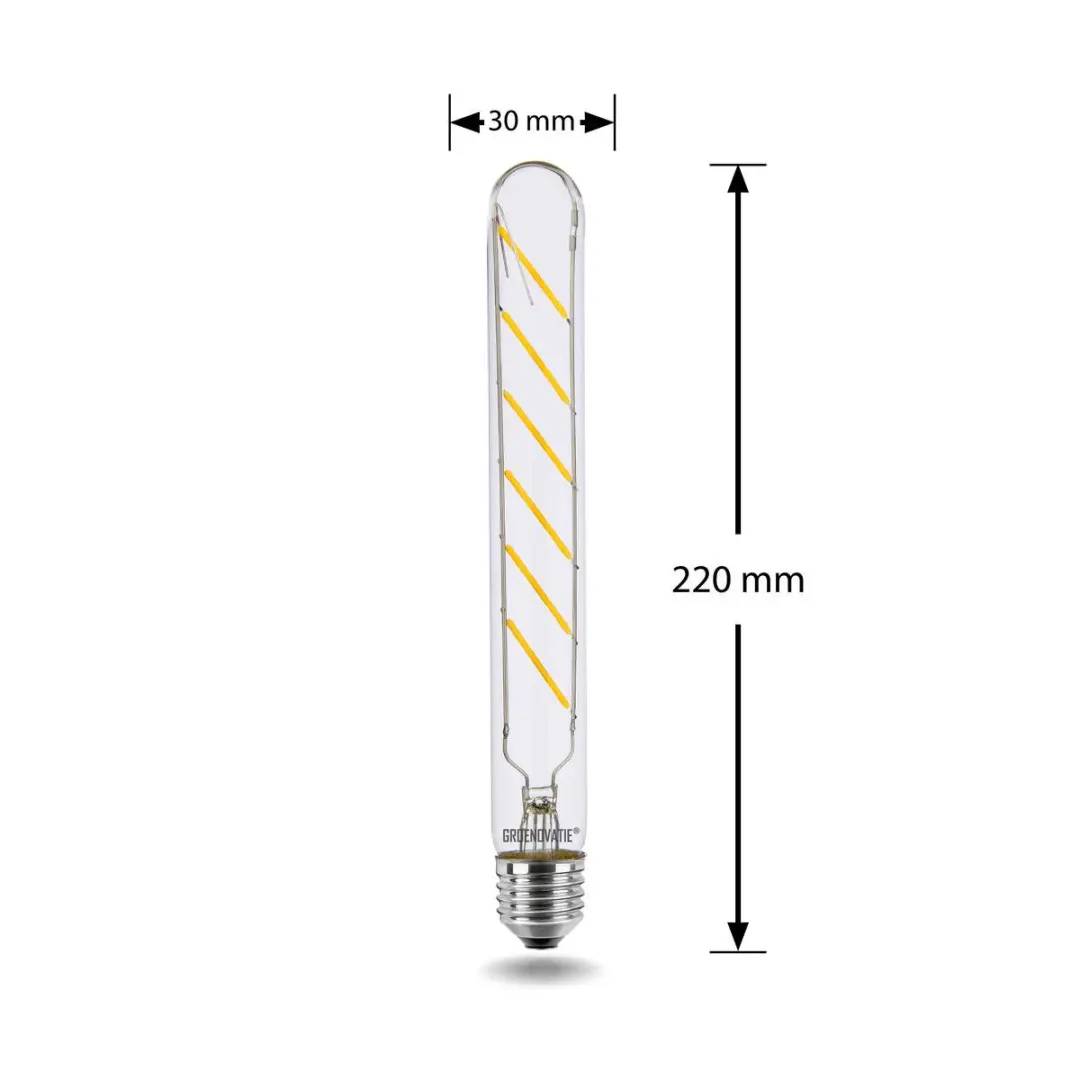 Groenovatie LED Filament Buislamp 6W E27 - 220x30mm - Extra Warm Wit - afbeelding 4 van 4