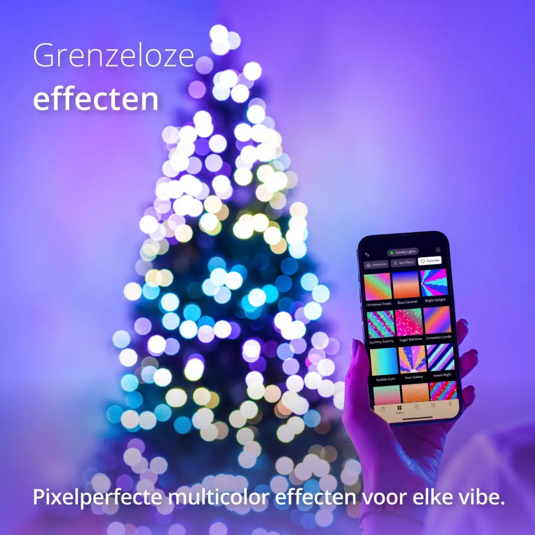 Twinkly Candies Lichtsnoer 200 RGB LED - 6m - Zwart - afbeelding 5 van 6