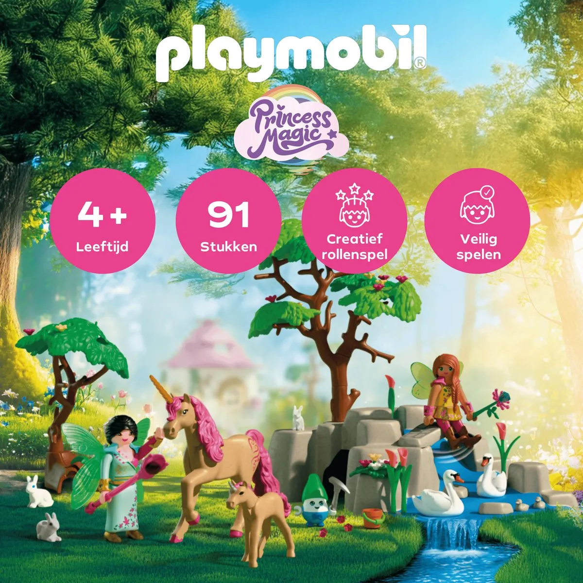 Playmobil Fantasie & Magie Feeënuitje 72067 - 2 Feeën & Eenhoornfamilie - Multicolor