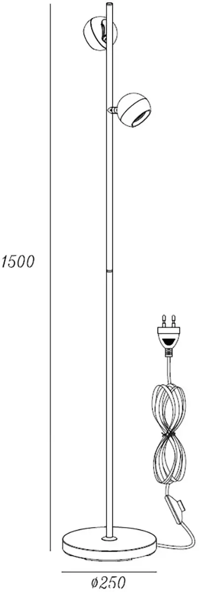 Artdelight Vloerlamp Bolero 2 Lichtpunten 150cm - Zwart