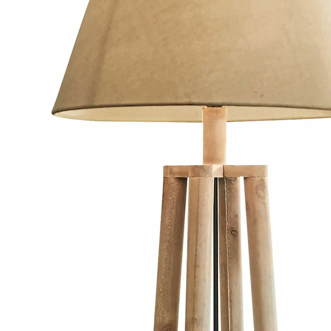 Loberon Edgewood Staande Lamp - Bruin/Linnen - afbeelding 2 van 6