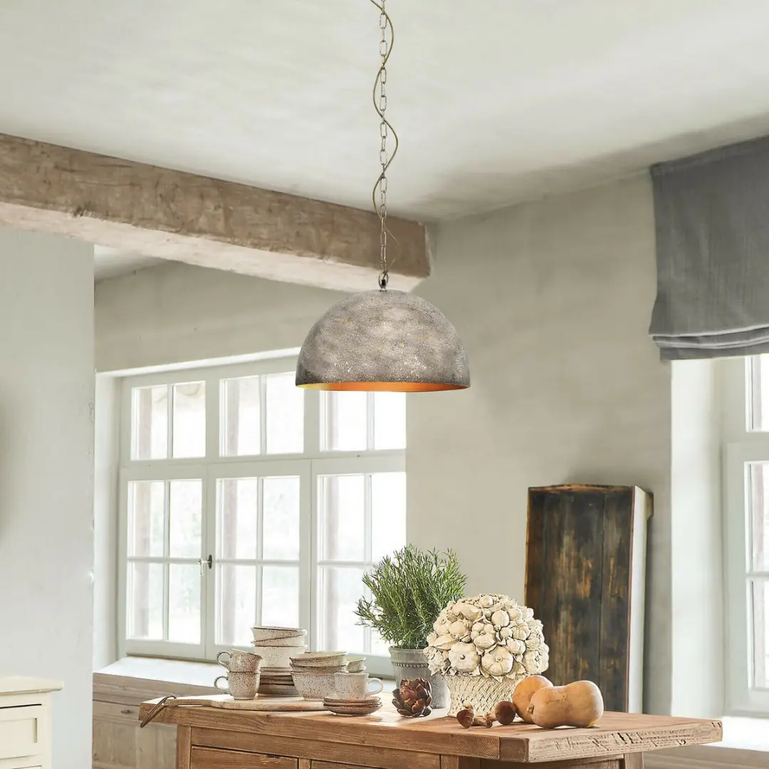 Loberon Ashton Hanglamp - Ø50cm - Antiek goud - afbeelding 6 van 6