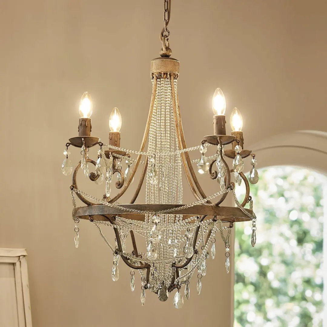 Loberon Caristano Kroonluchter 60cm - Antiekgrijs - afbeelding 6 van 6
