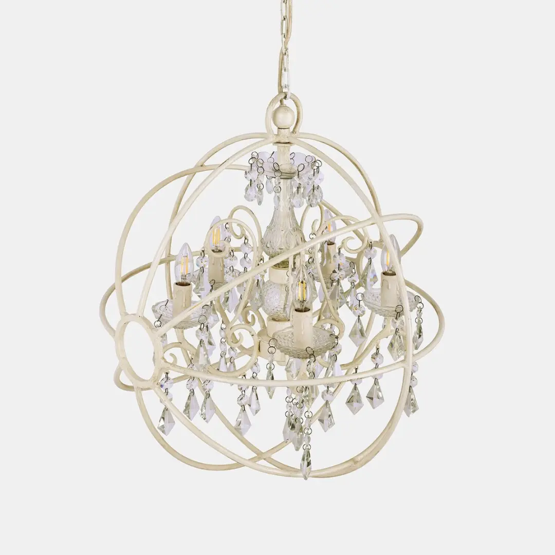 Loberon Élivienne Hanglamp - 61cm - Antiekcrème - afbeelding 5 van 6