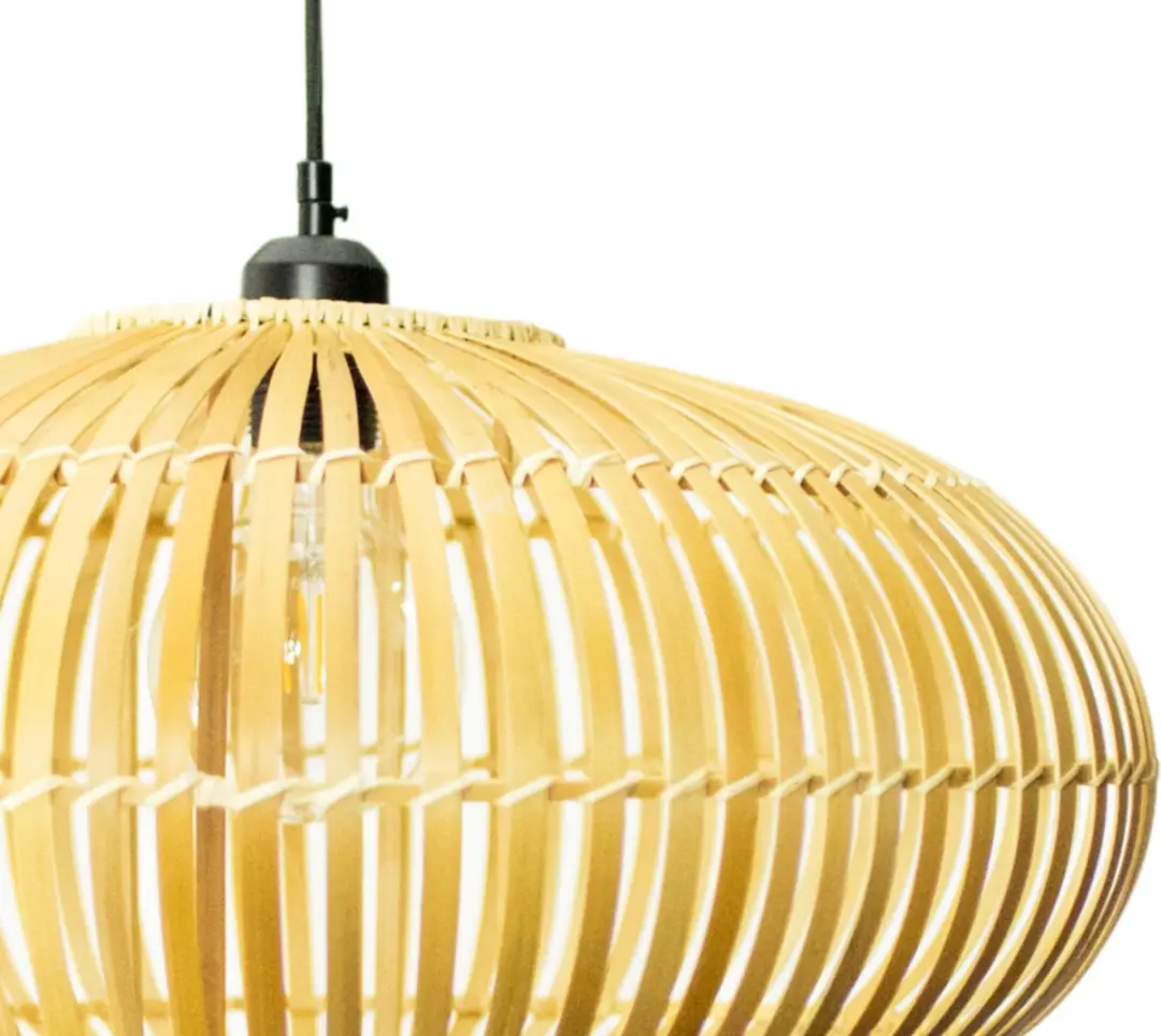 Groenovatie Bamboe Hanglamp Ø50cm - Warm wit licht - afbeelding 4 van 6