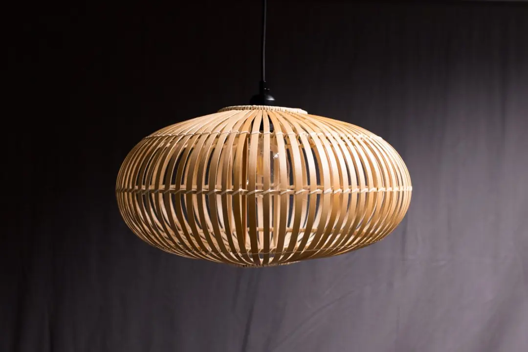 Groenovatie Bamboe Hanglamp Ø50cm - Warm wit licht - afbeelding 5 van 6