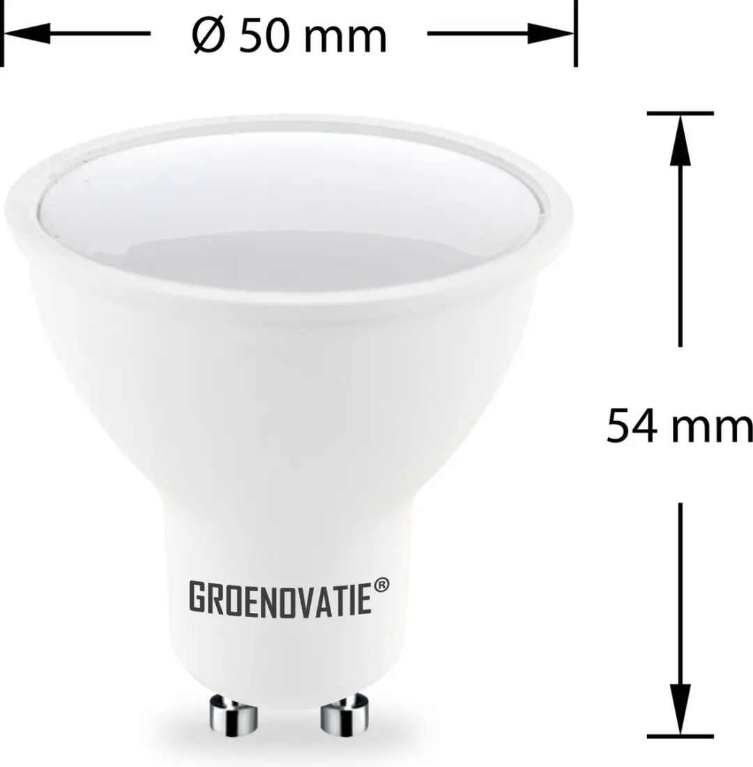 Groenovatie LED Spot GU10 RGB 3W - 54x50mm - Dimbaar - afbeelding 4 van 5