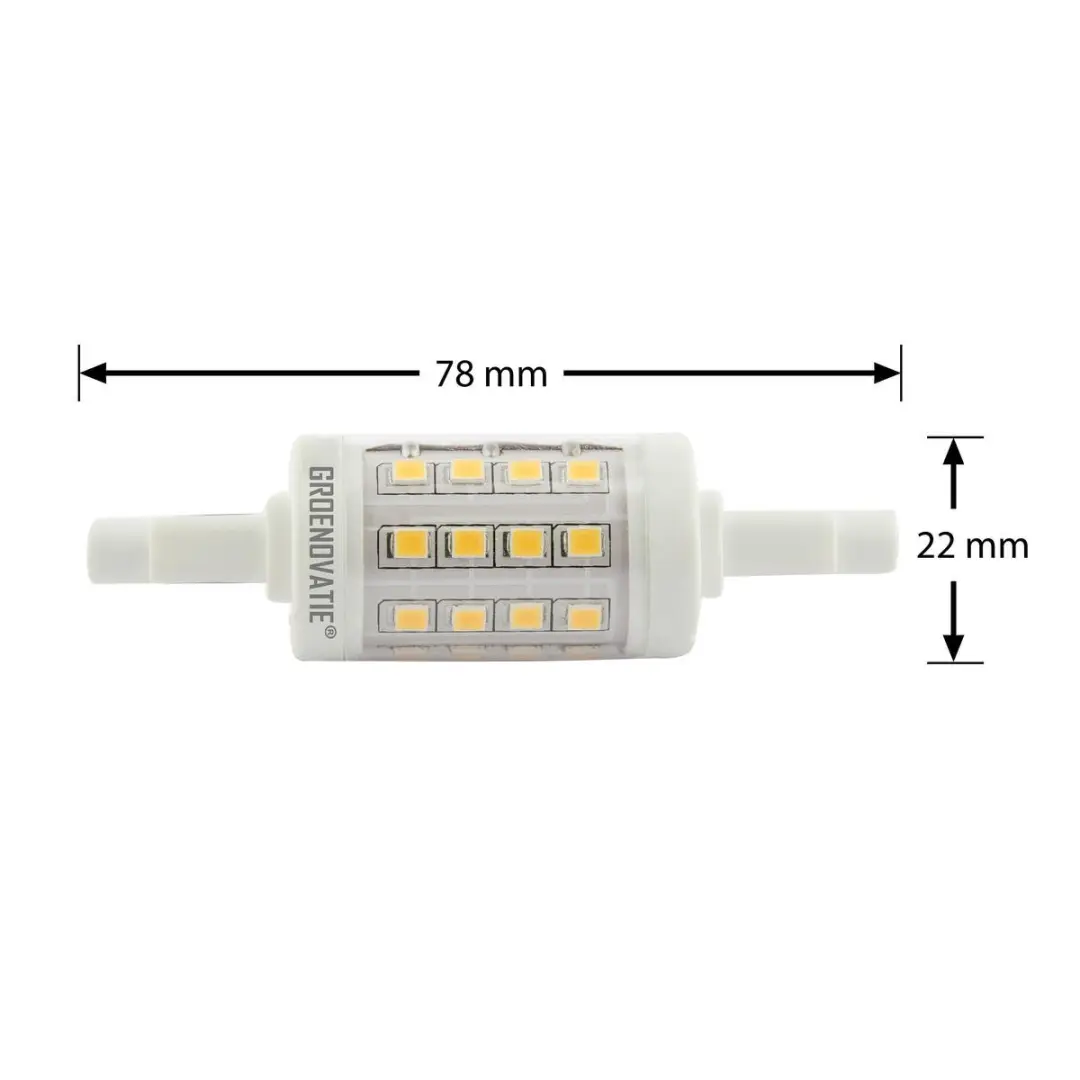 Groenovatie LED Lamp R7S 5W - 22x78mm - 360° - Dimbaar Warm Wit - afbeelding 3 van 6