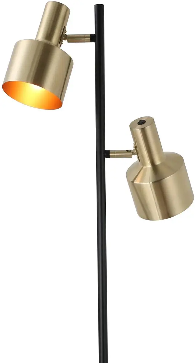 Artdelight Twinkle 2 Vloerlamp - 150cm - Goud/Zwart