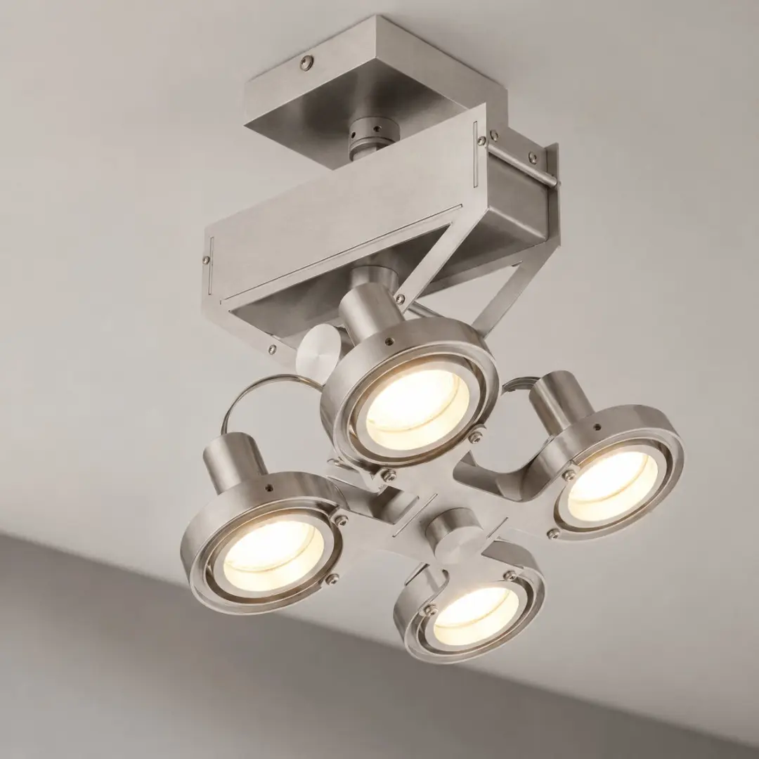 Artdelight Koln LED Spot 4-punts - Ø22cm - Geborsteld RVS
