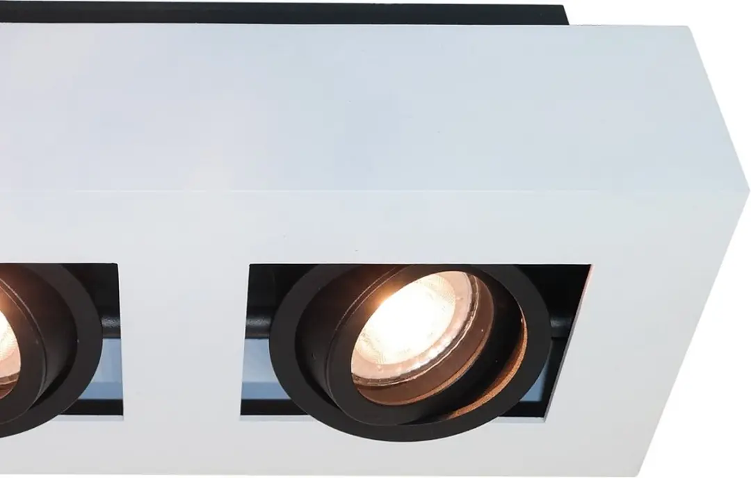 Artdelight Spot Bosco 2 Lichtsysteem 25cm - 2x14cm - Wit/Zwart