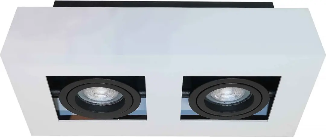 Artdelight Spot Bosco 2 Lichtsysteem 25cm - 2x14cm - Wit/Zwart