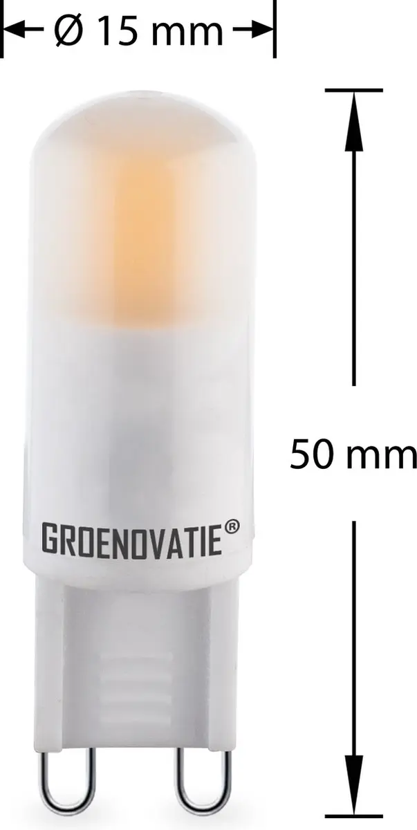 Groenovatie G9 LED Lamp 3W - Warm Wit - Mat Glas - Dimbaar - afbeelding 3 van 4