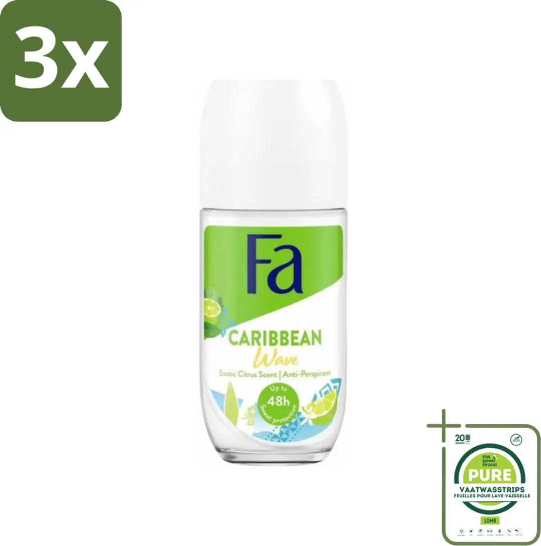 3 x Fa Deodorant Roller Lime Squeeze 50 ml