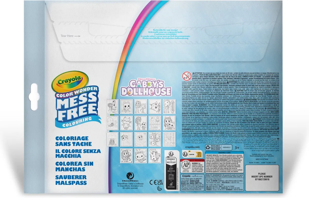 Crayola Color Wonder Gabby's Poppenhuis Kleurboek - 18 Stuks