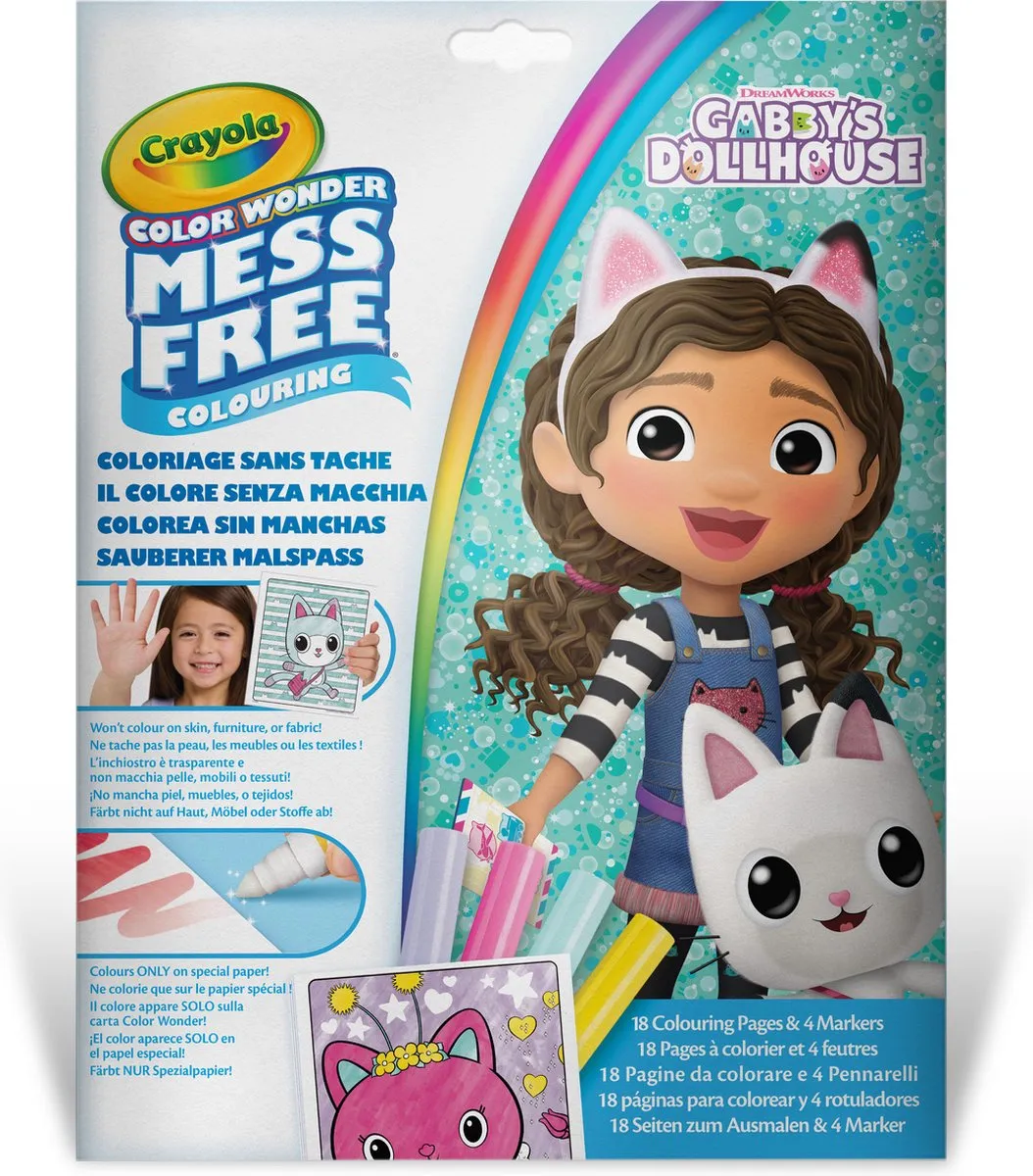 Crayola Color Wonder Gabby's Poppenhuis Kleurboek - 18 Stuks