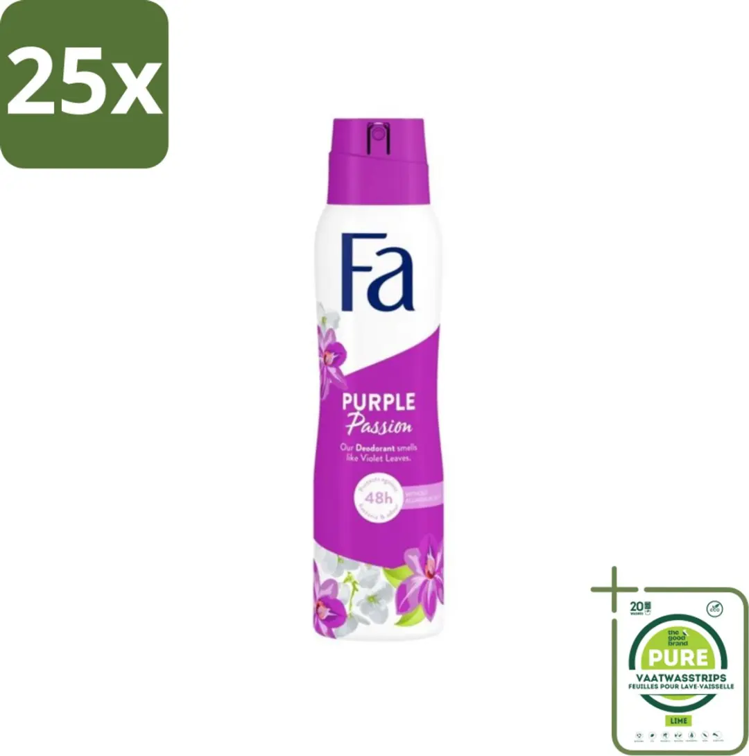 25 x Fa Deodorant Spray Violet Leaves Passion 150 ml