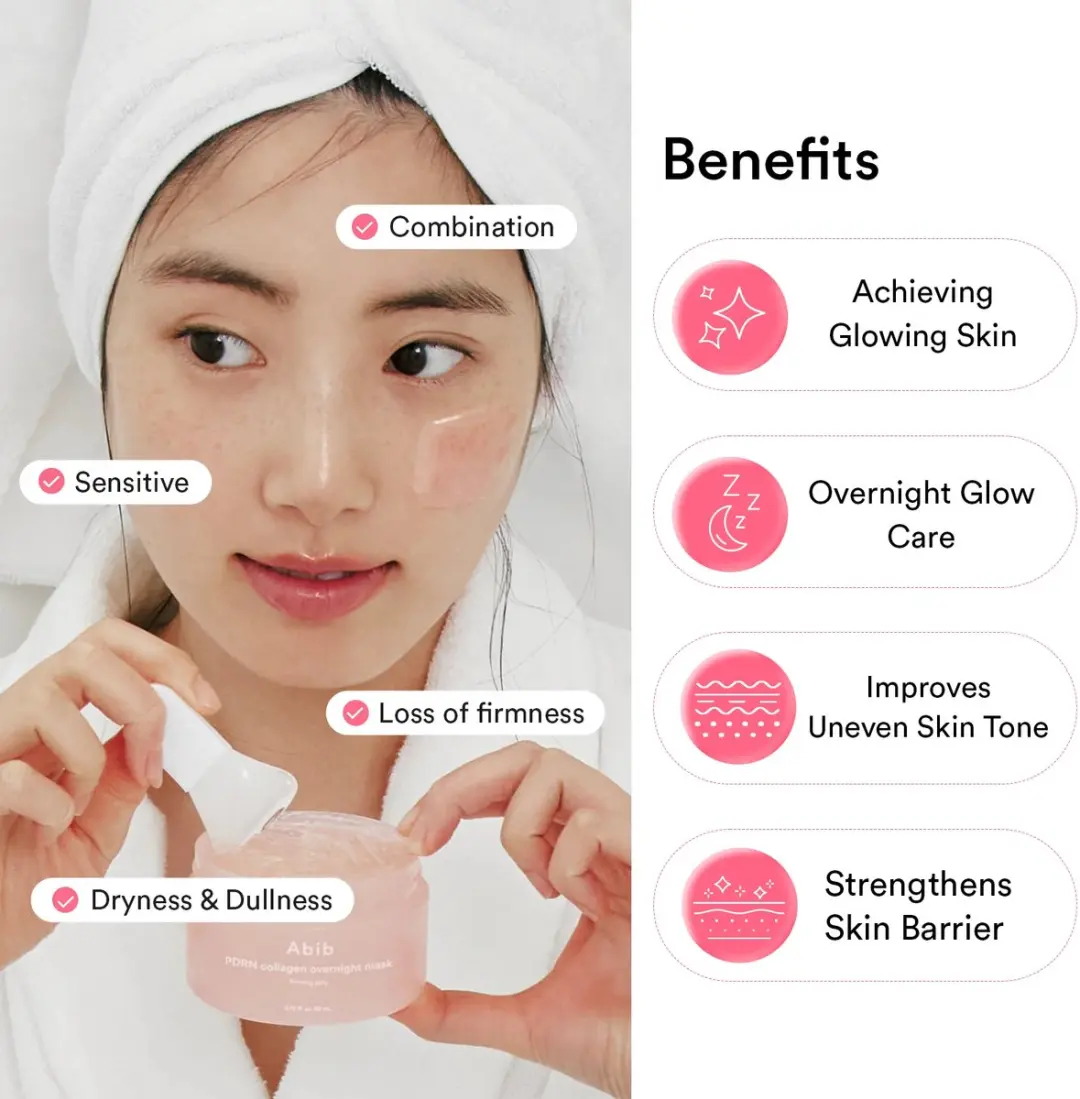 Abib PDRN Collagen Overnight Mask Firming Jelly 80ml - Roze