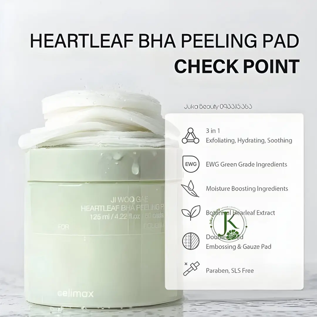 Celimax JIWOOGAE Heartleaf BHA Peeling Pad - 60 Stuks