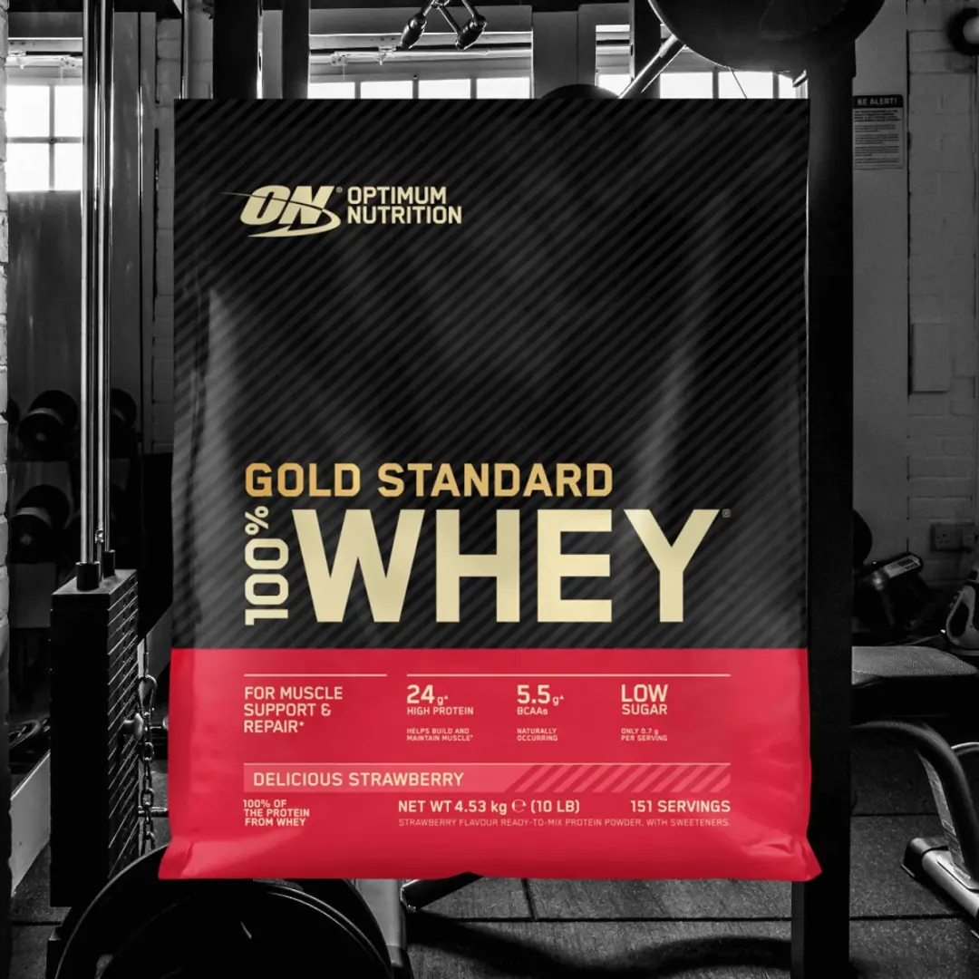 Optimum Nutrition Gold Standard 100% Whey Eiwitpoeder - 4540g - 146 Porties - Aardbei - afbeelding 6 van 6