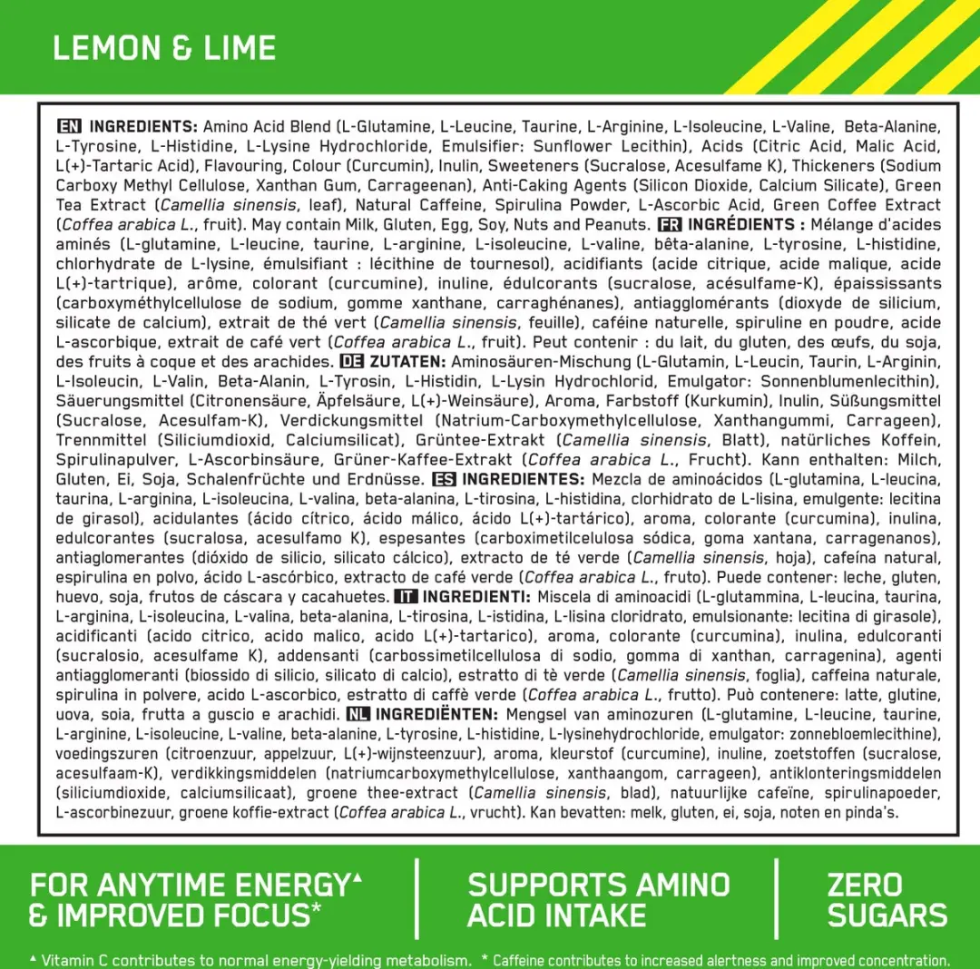 Optimum Nutrition Essential Amino Energy Lemon Lime - 270g