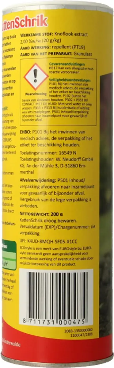 ECOstyle KattenSchrik Korrels Geurstof 200g - Waterbestendig - afbeelding 5 van 5