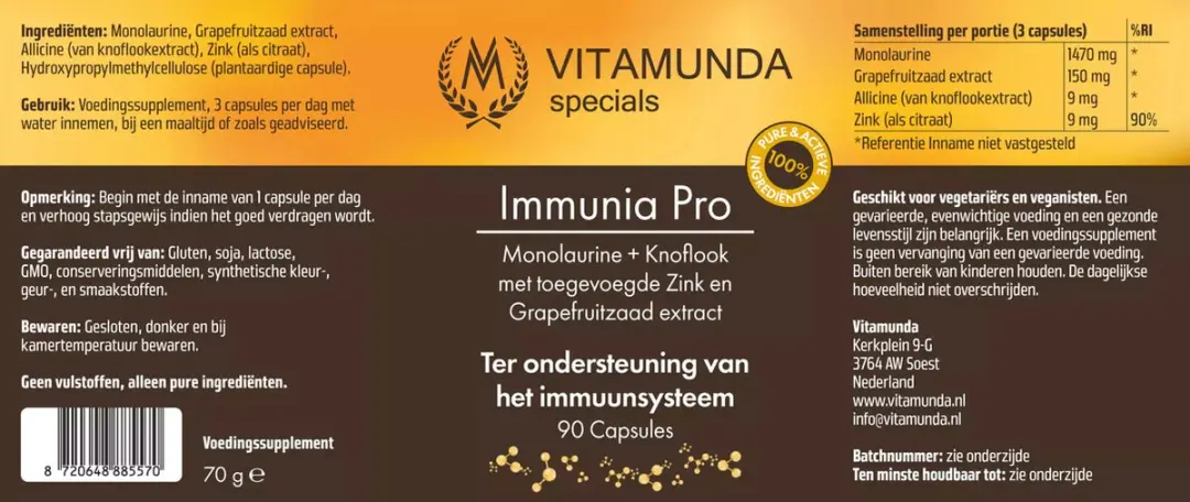 Vitamunda Immunia Pro Capsules - 90 Stuks