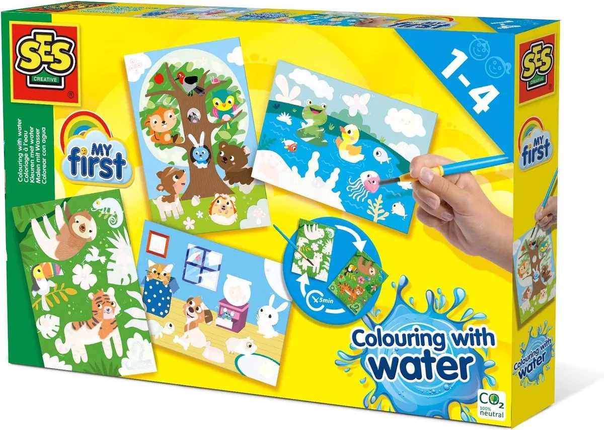 SES Creative My First Kleuren met Water Verborgen Dieren