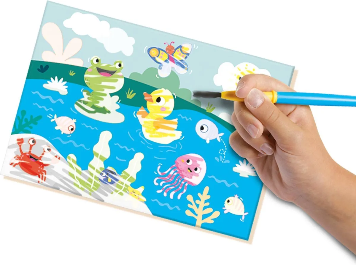 SES Creative My First Kleuren met Water Verborgen Dieren - 4 Stuks