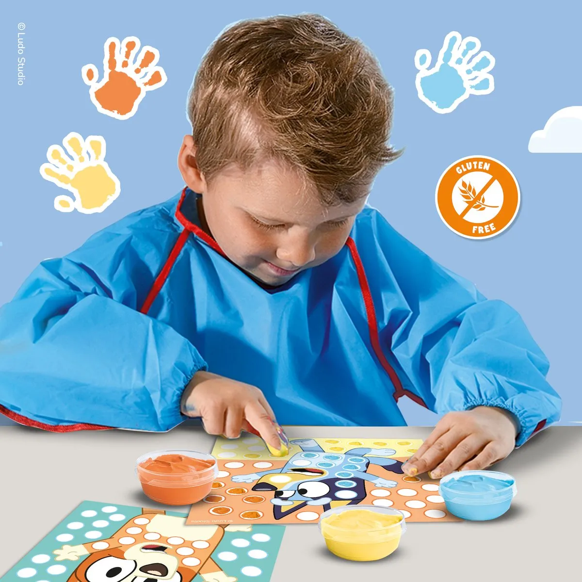 SES Creative Bluey Vingerverf - 10 Kleurplaten + 3 Kleuren