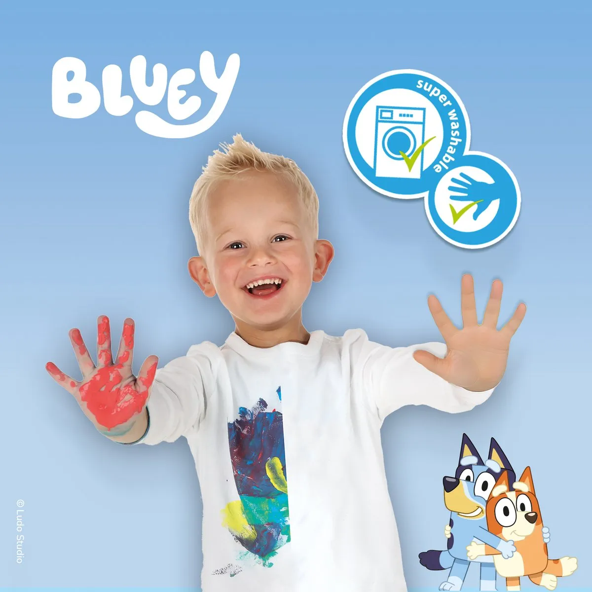 SES Creative Bluey Vingerverf - 10 Kleurplaten + 3 Kleuren