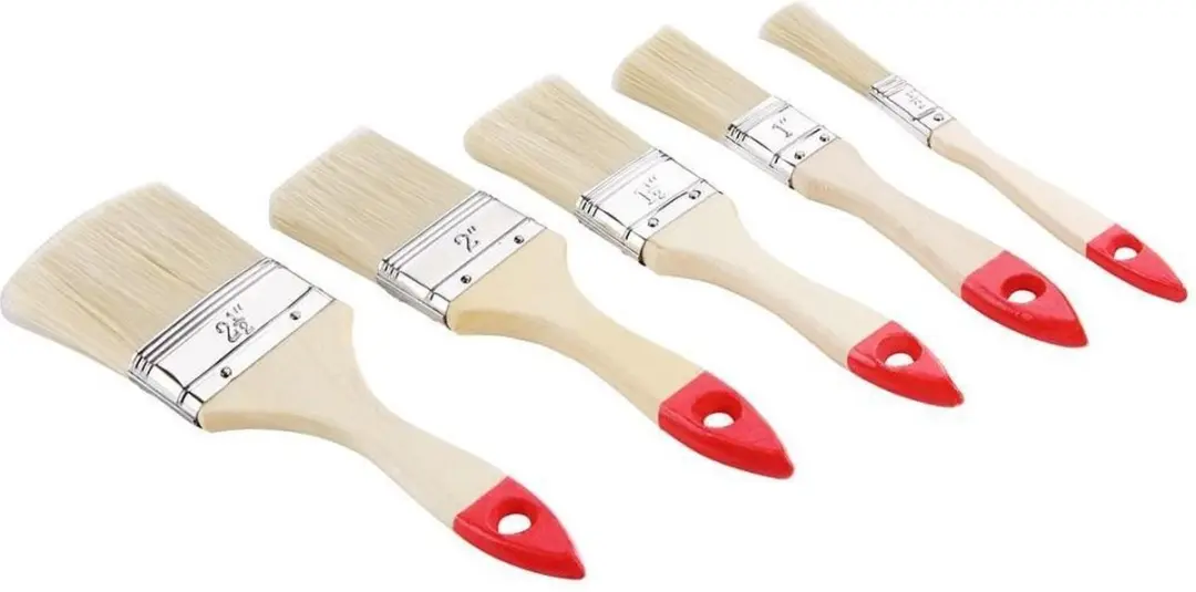 Deuba Penseelset 30-delig - 5 Maten - Naturel/Rood