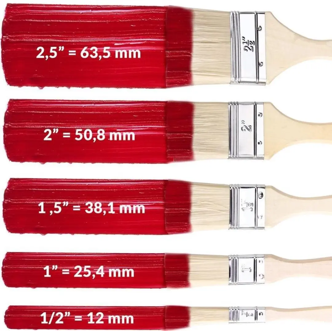 Deuba Penseelset 30-delig - 5 Maten - Naturel/Rood