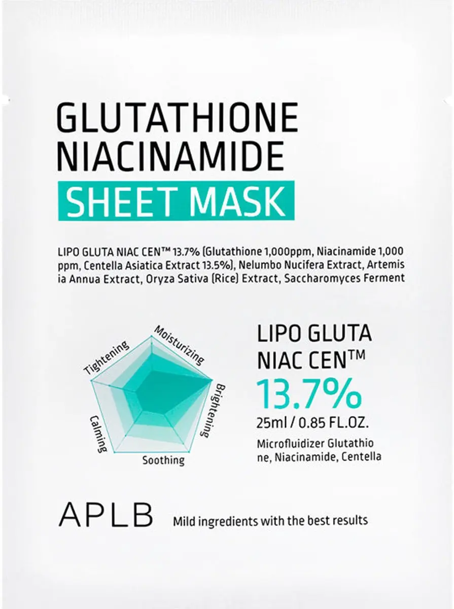 APLB Glutathione Niacinamide Sheet Mask 25ml