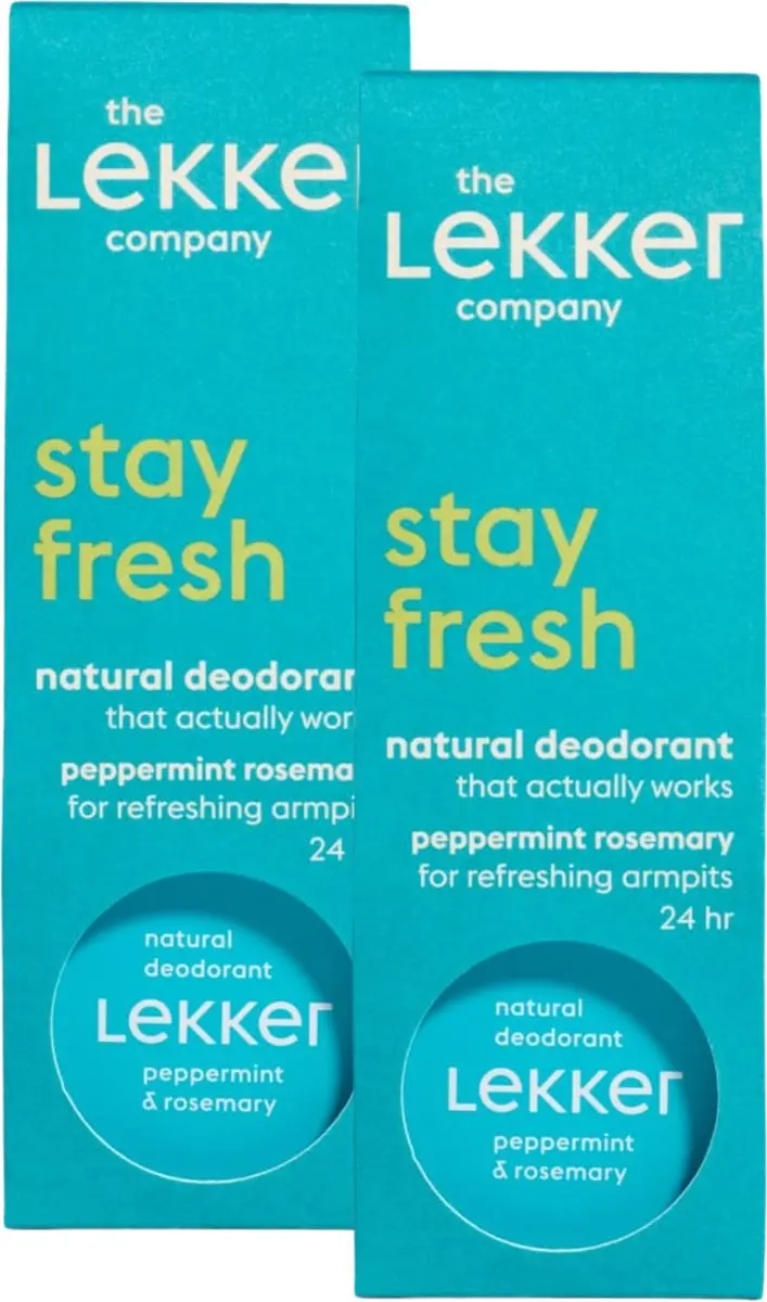 The Lekker Company deodorant crème pepermunt & rozemarijn duoverpakking