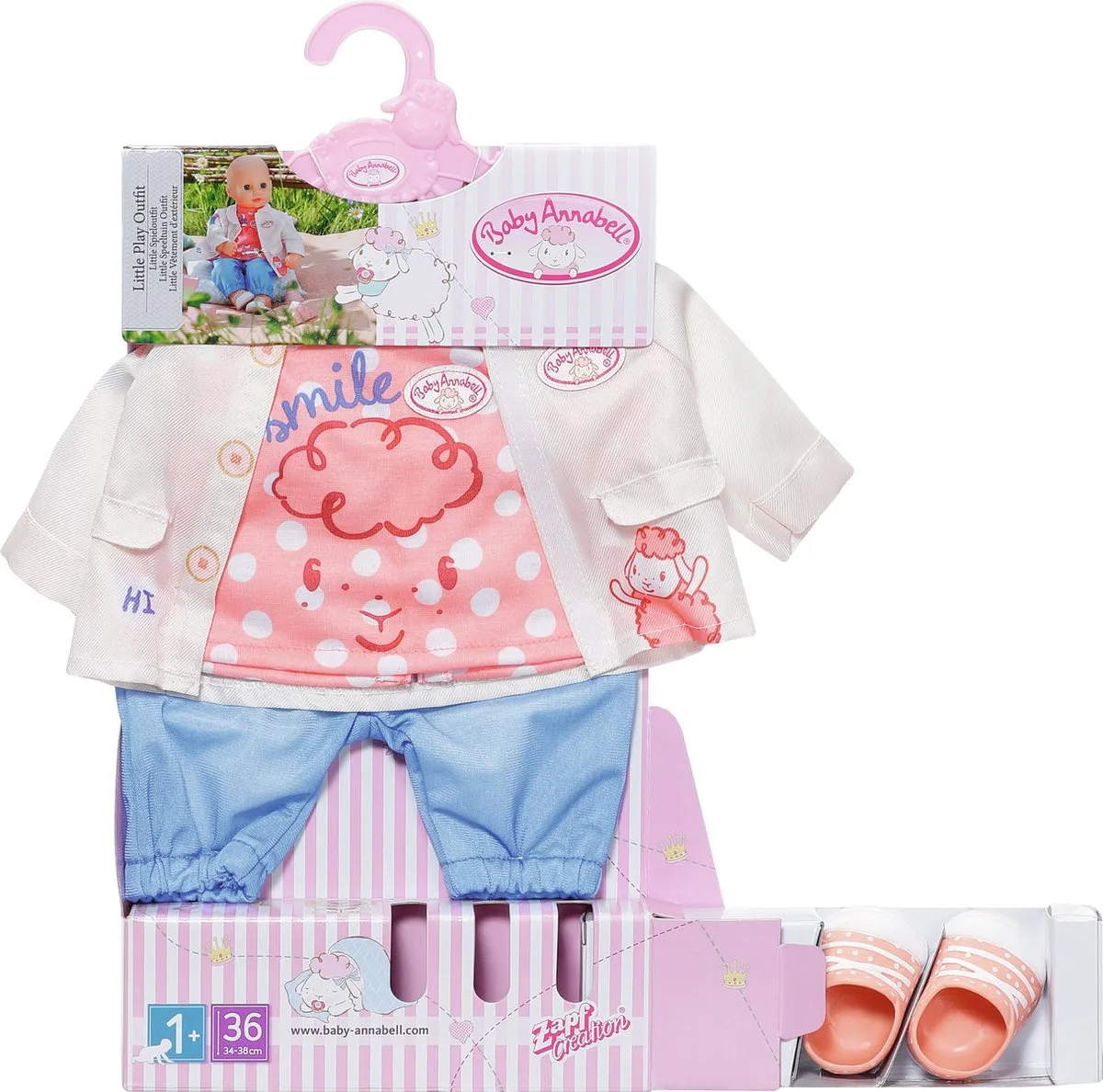 Baby Annabell Little Speeloutfit 704127 - Poppenkleding 36cm - Multicolor